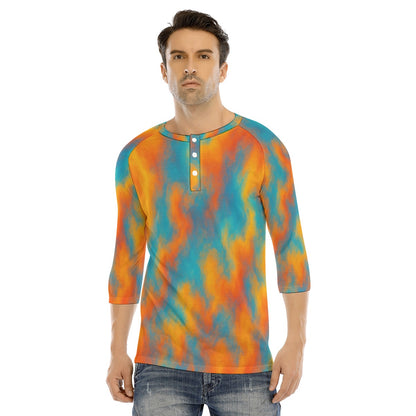 Men's Bracelet Sleeve T-shirt With Button Closure - view 1