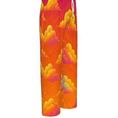 Unisex Knitted Fleece Wide Leg Pants