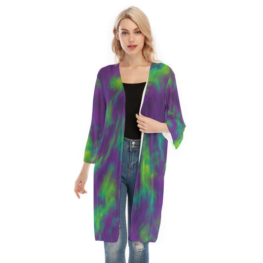 Women's V-neck Mesh Cardigan