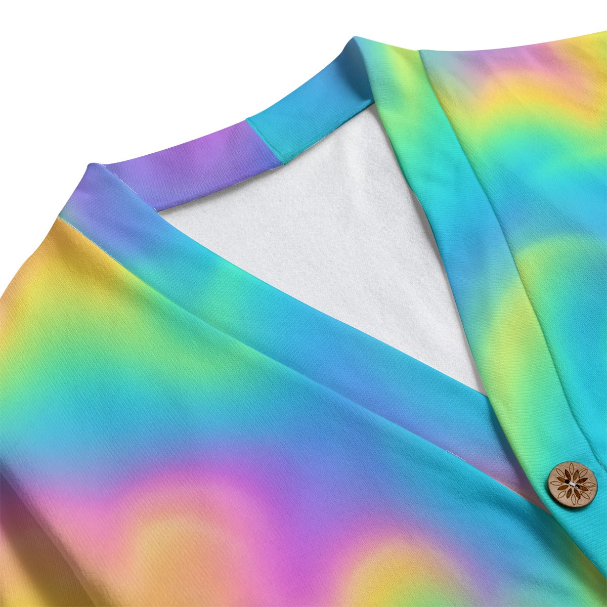 Unisex V-neck Knitted Fleece Cardigan With Button Closure