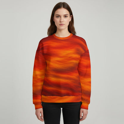 Women's Thick Waffle Knit Sweatshirt