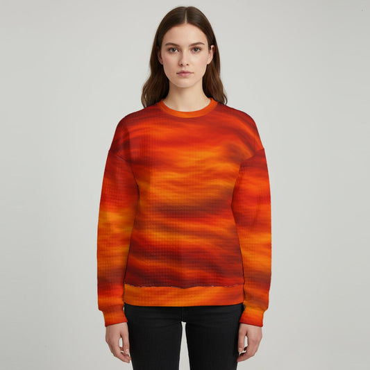 Women's Thick Waffle Knit Sweatshirt