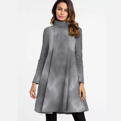 Women's High Neck Dress With Long Sleeve