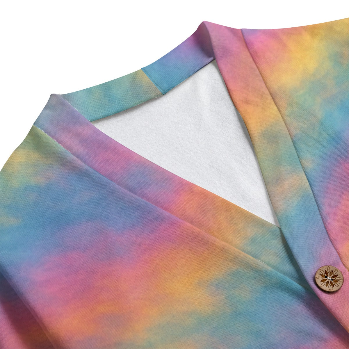 Unisex V-neck Knitted Fleece Cardigan With Button Closure