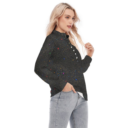 Women's Long Sleeve Blouse With Button Closure