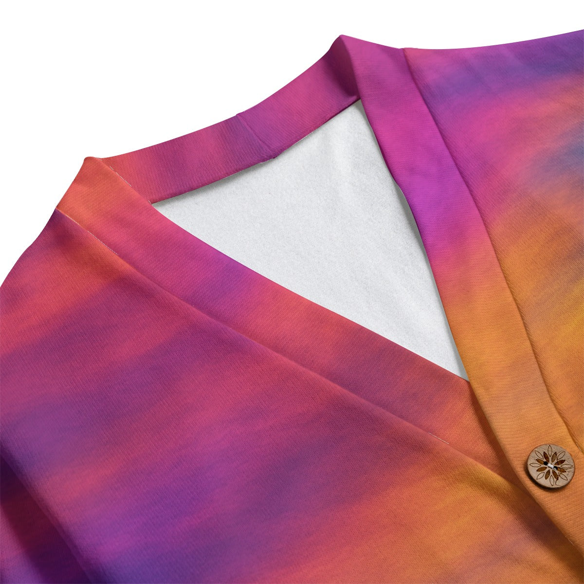 Unisex V-neck Knitted Fleece Cardigan With Button Closure