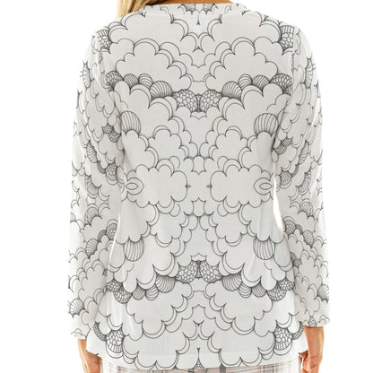 Women's Loose V-Neck T-Shirt With Long Sleeve