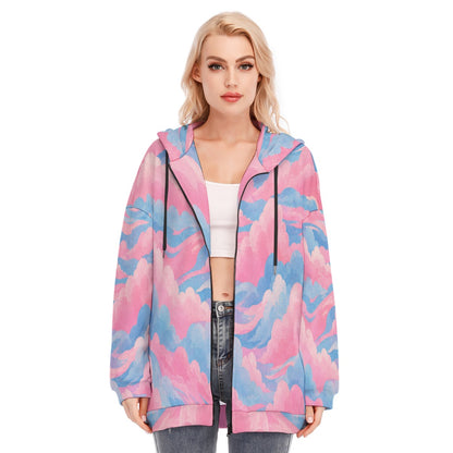 Women's Long Hoodie With Zipper Closure