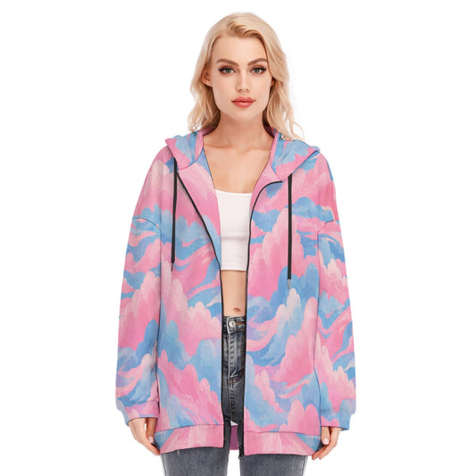 Women's Long Hoodie With Zipper Closure