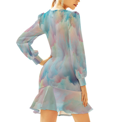 Women's Ruffle Hem Skinny Dress
