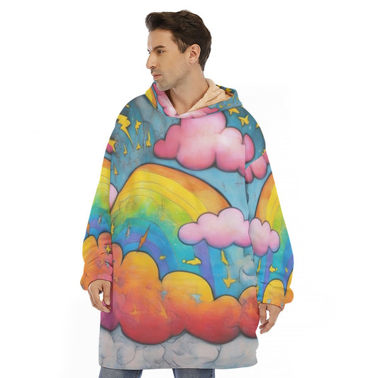 Unisex Sherpa Fleece Hoodie Blanket