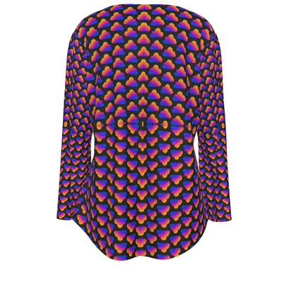 Women's V-neck T-shirt With Irregular Hem