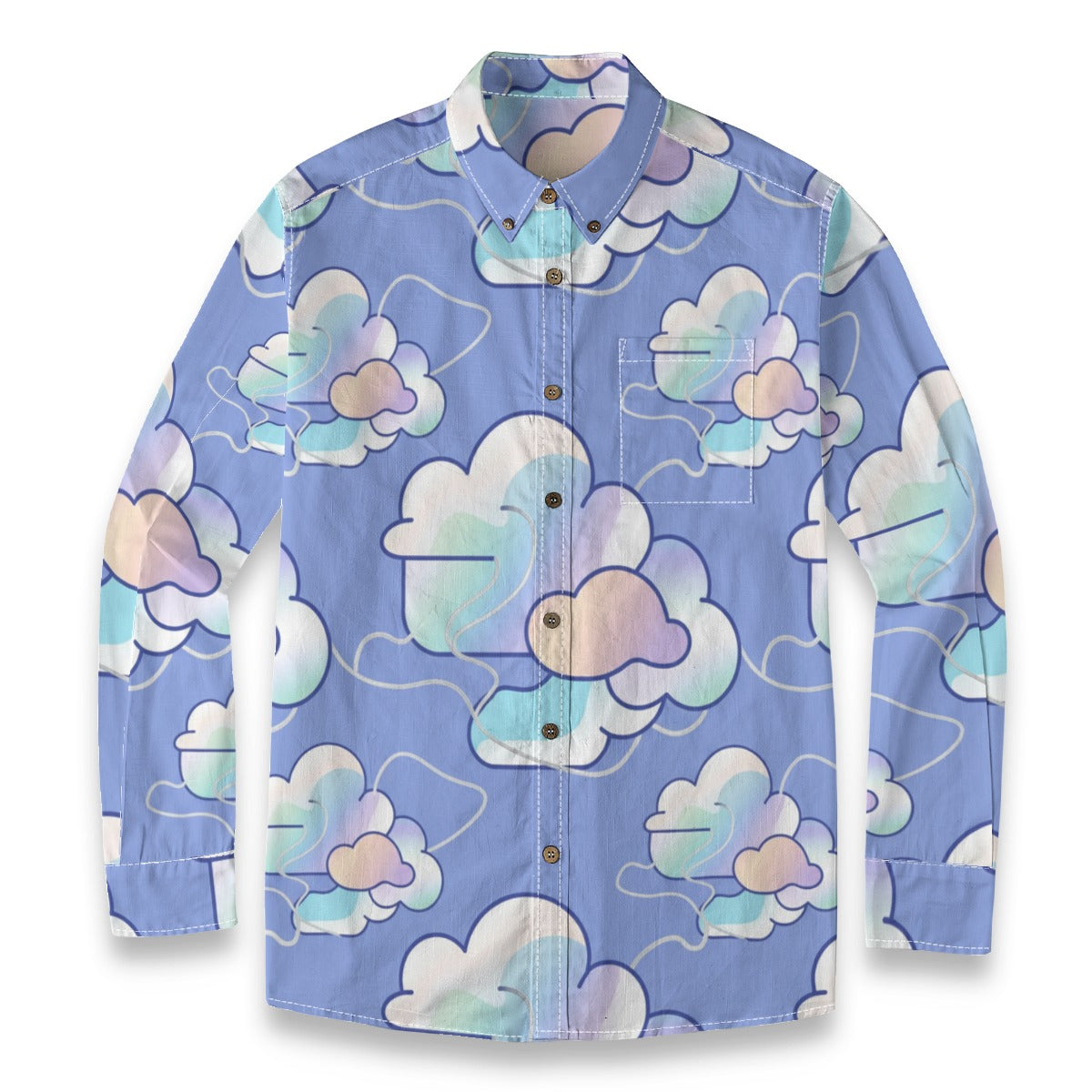 Men's Casual Lapel Long Sleeve Shirt|125GSM Cotton