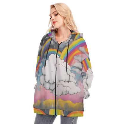 Women's Long Hoodie With Zipper Closure