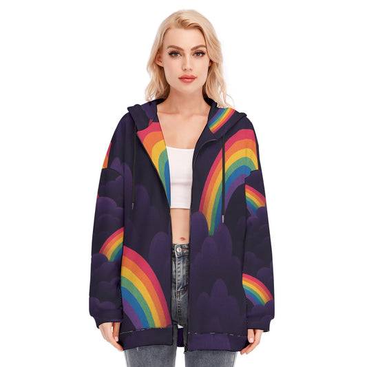 Women's Long Hoodie With Zipper Closure