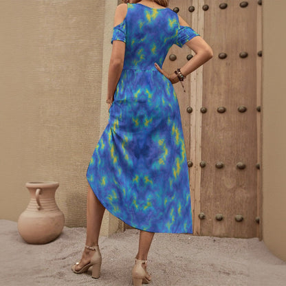 Women's V-neck Off-shoulder Dress