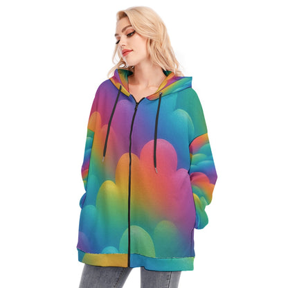 Women's Long Hoodie With Zipper Closure