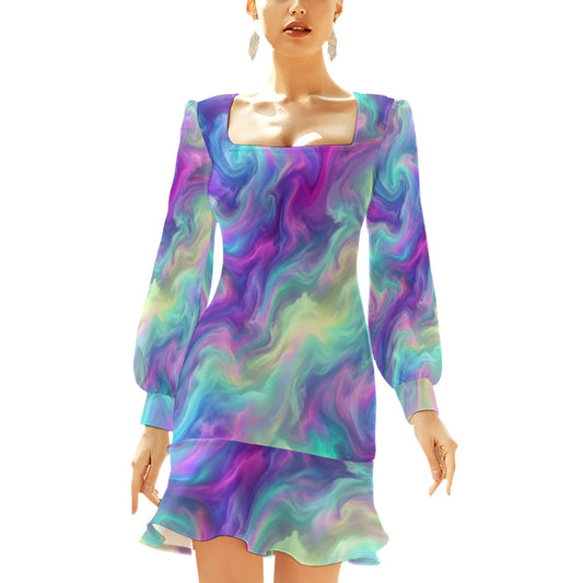 Women's Ruffle Hem Skinny Dress