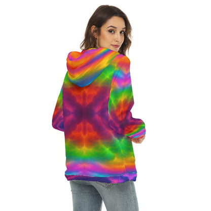 Women's Borg Fleece Hoodie With Half Zip