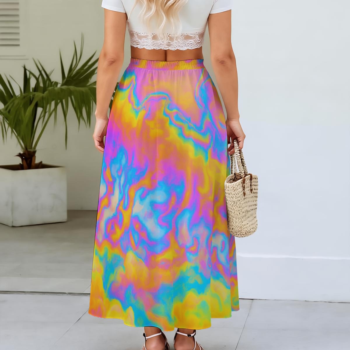 Women's Maxi Chiffon Skirts With Lining