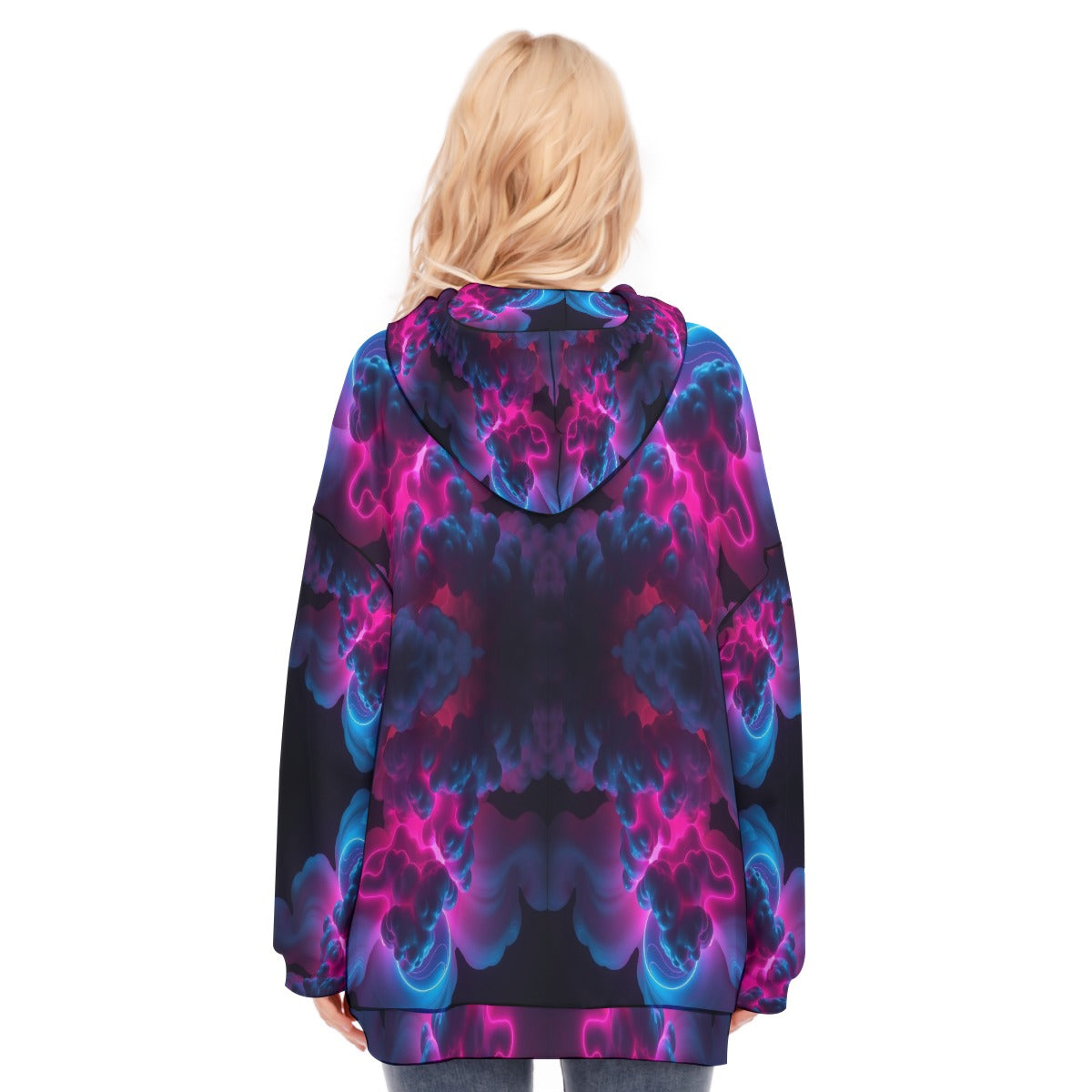 Women's Long Hoodie With Zipper Closure