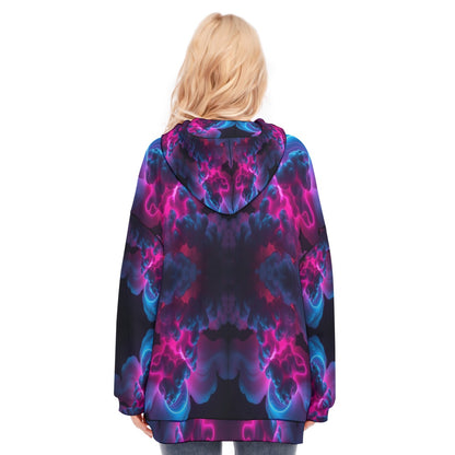 Women's Long Hoodie With Zipper Closure