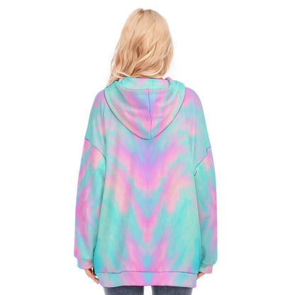 Women's Long Hoodie With Zipper Closure