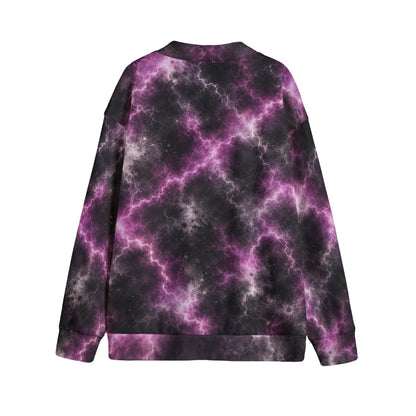 Unisex V-Neck Knitted-Fleece Button Cardigan - view 2
