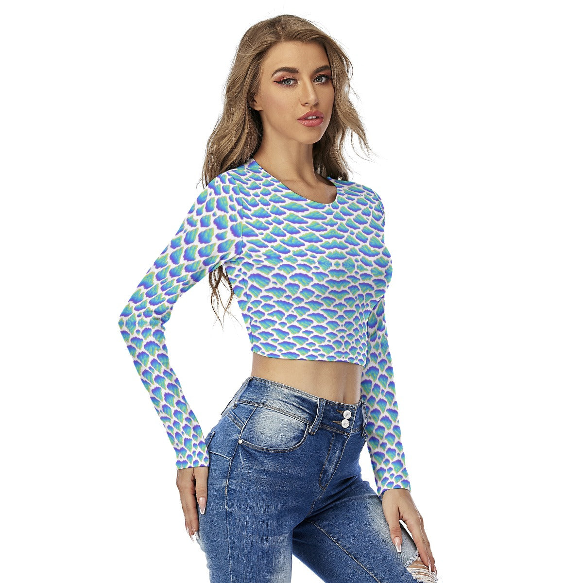 Women's Round Neck Crop Top T-Shirt