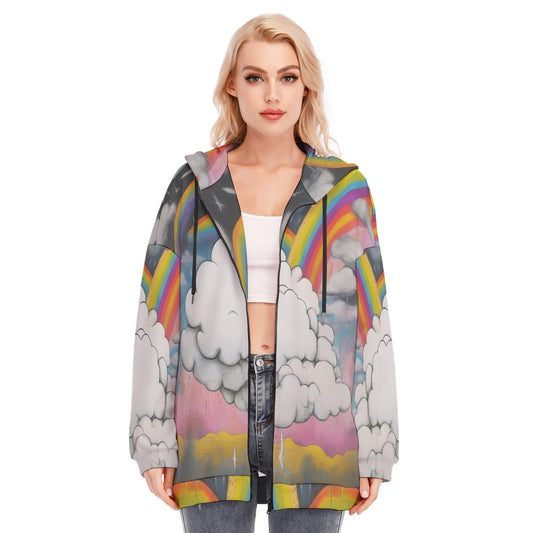 Women's Long Hoodie With Zipper Closure