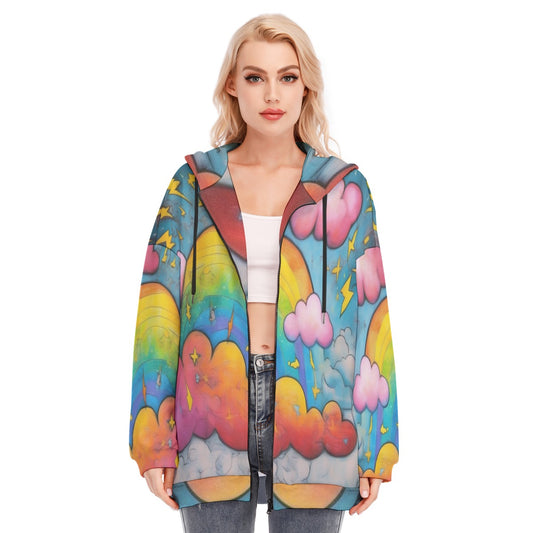 Women's Long Hoodie With Zipper Closure