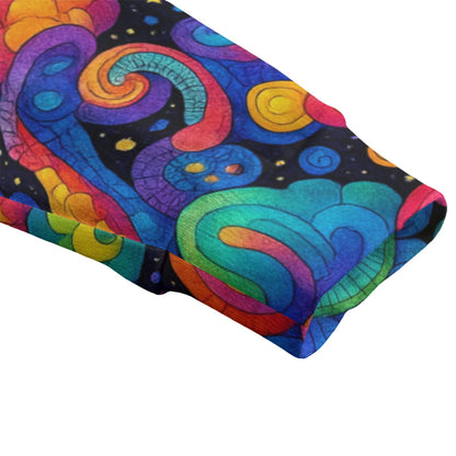 Unisex V-neck Knitted Fleece Cardigan With Button Closure