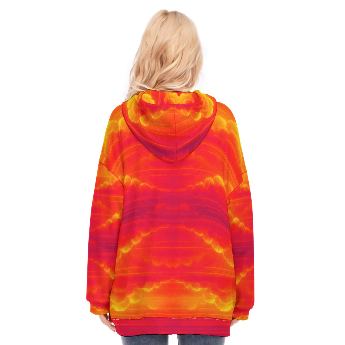 Women's Long Hoodie With Zipper Closure