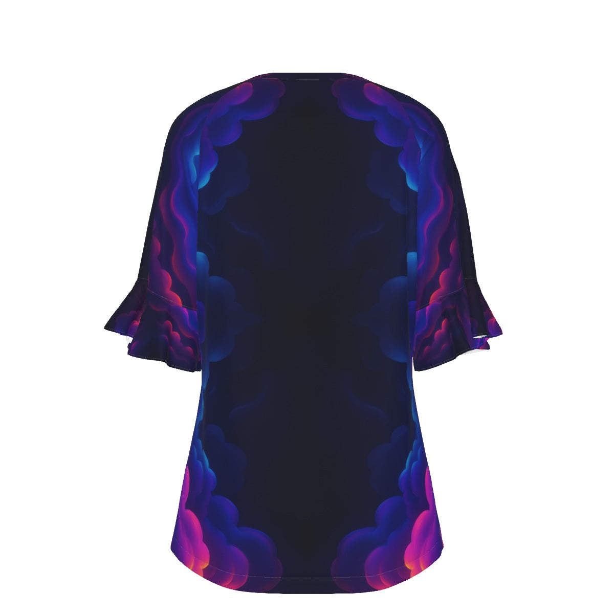 V-neck Women's T-shirt With Bell Sleeve