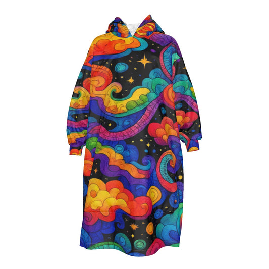 Unisex Kid's Sherpa Fleece Mid-Length Hoodie Blanket