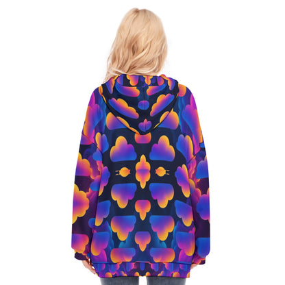 Women's Long Hoodie With Zipper Closure