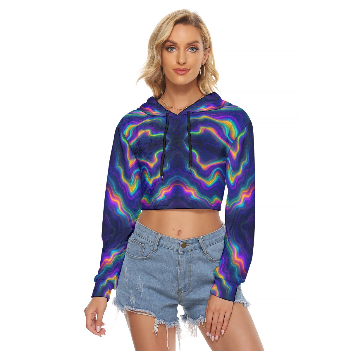 Women's Crop Top Hoodie|Velvet