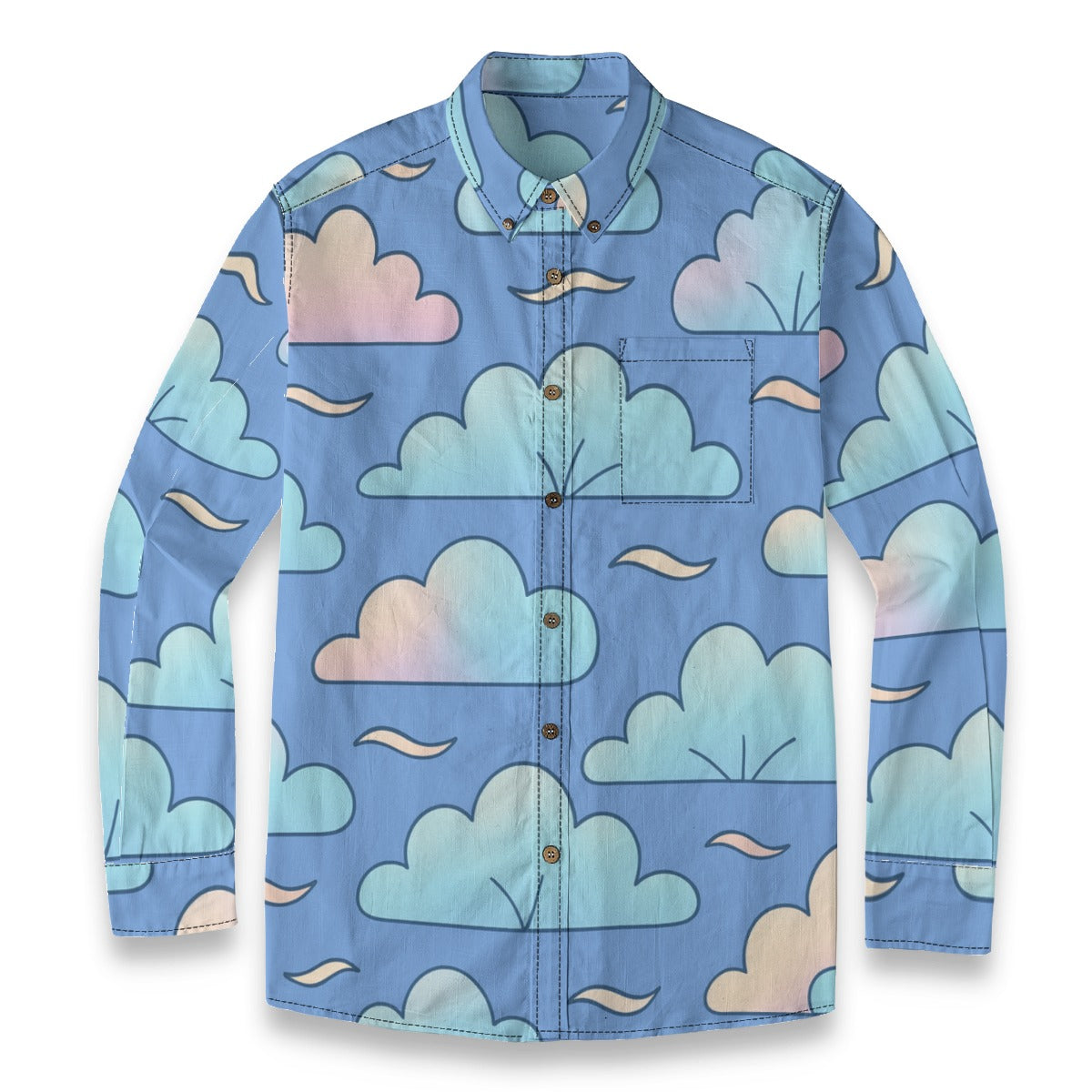 Men's Casual Lapel Long Sleeve Shirt|125GSM Cotton