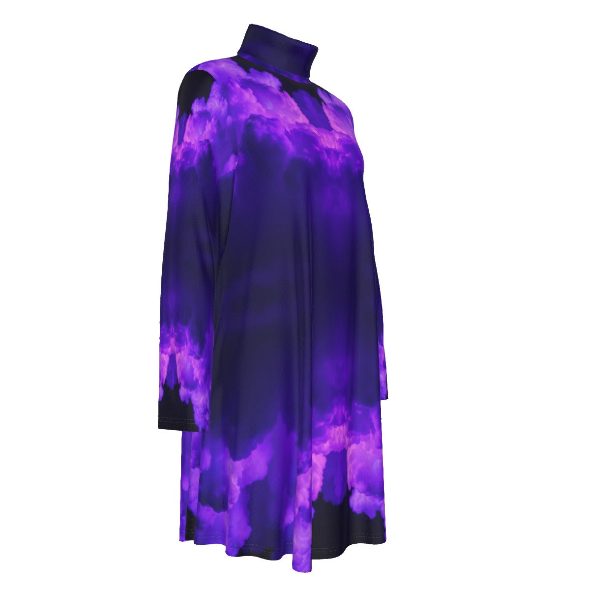 Women's High Neck Dress With Long Sleeve