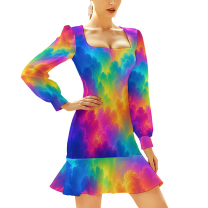 Women's Ruffle Hem Skinny Dress