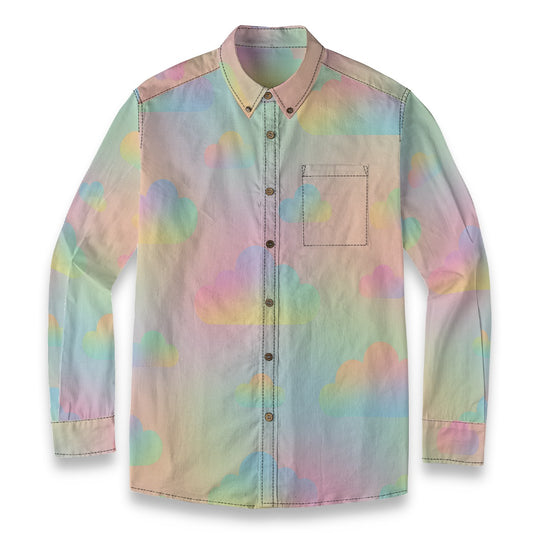 Men's Casual Lapel Long Sleeve Shirt|125GSM Cotton