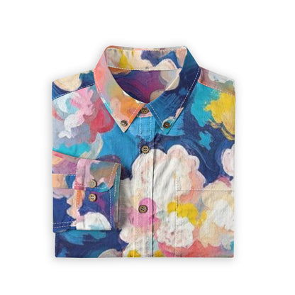 Men's Casual Lapel Long Sleeve Shirt|125GSM Cotton