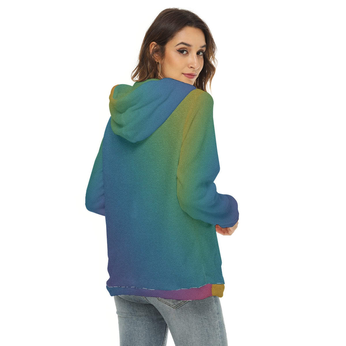 Women's Borg Fleece Hoodie With Half Zip