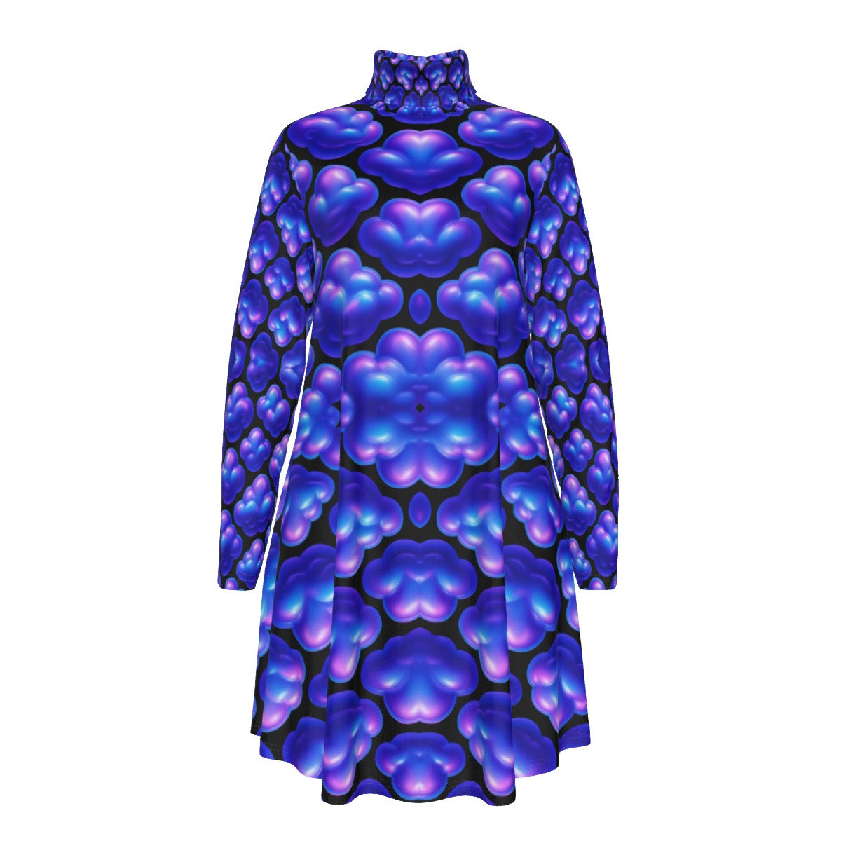 Women's High Neck Dress With Long Sleeve