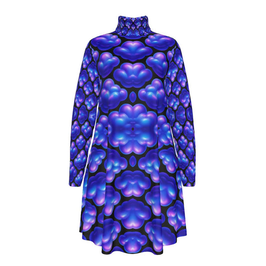 Women's High Neck Dress With Long Sleeve