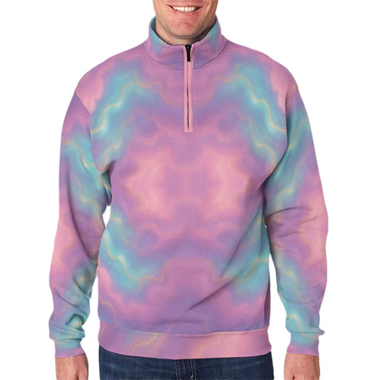 Men's Hidden Half-Zip Placket Hoodie