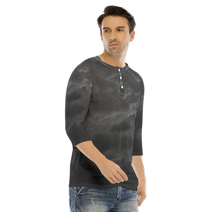Men's Bracelet Sleeve T-shirt With Button Closure - view 2