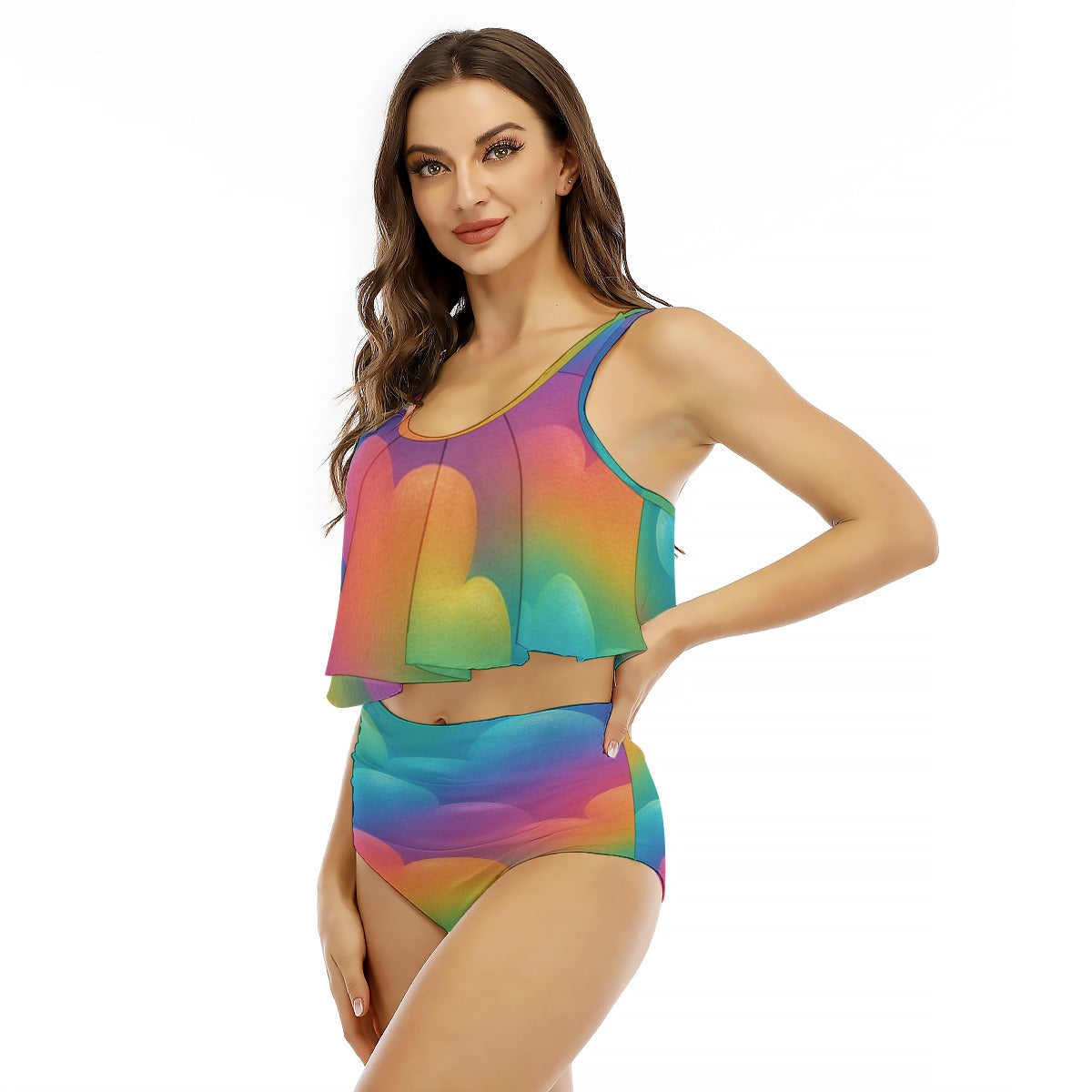 Women's Ruffled Vest Bikini Swimsuit