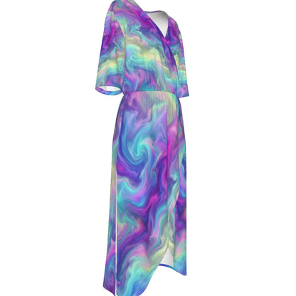 Women's Short Sleeve V-neck Dress