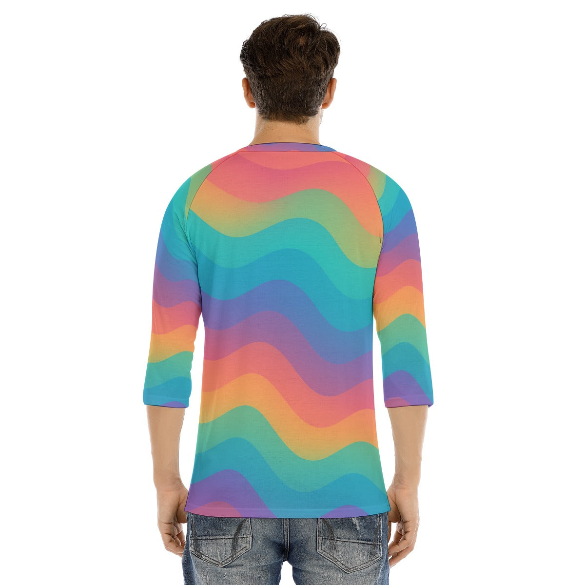 Men's Bracelet Sleeve T-shirt With Button Closure - view 4